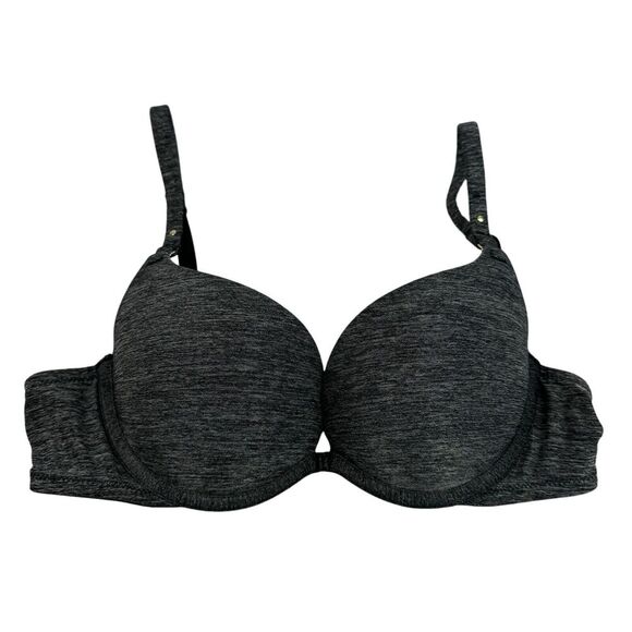 Parisian Intimates Heathered Gray Black Convertible Push Up Bra Size 34A Padded - Picture 1 of 6